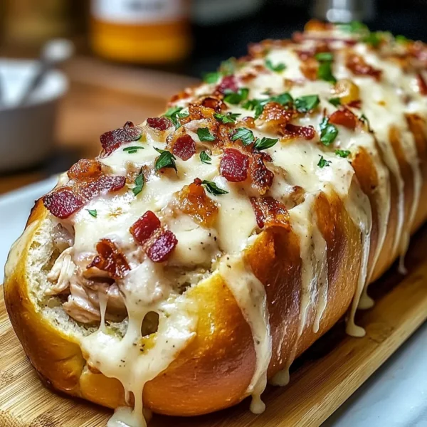 CHICKEN BACON RANCH STUFFED BREAD RECIPE