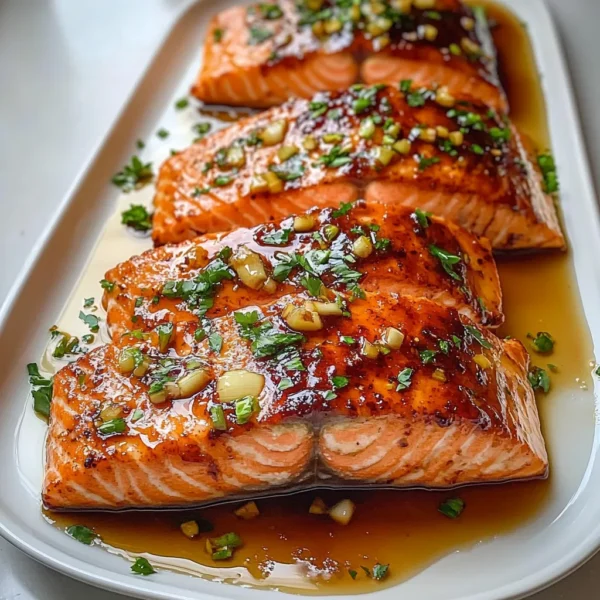 CRISPY HONEY GARLIC GLAZED SALMON