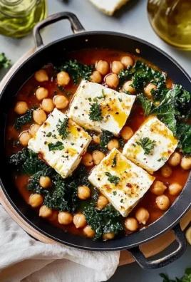 Melt-in-Your-Mouth Baked Feta with Chickpeas and Kale