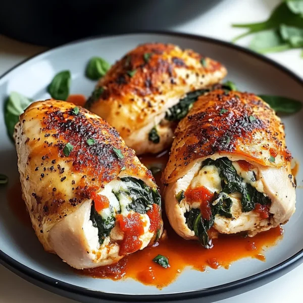 ROASTED RED PEPPER, SPINACH, AND MOZZARELLA STUFFED CHICKEN