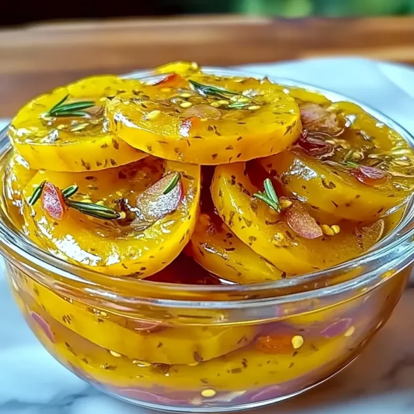 Sweet and Tangy Yellow Squash Pickles