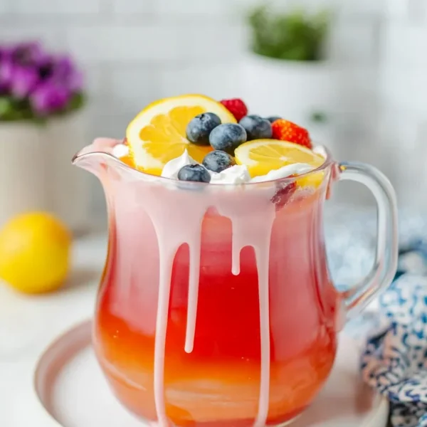 Vibrant Berry Lemonade in a Glass with Berries