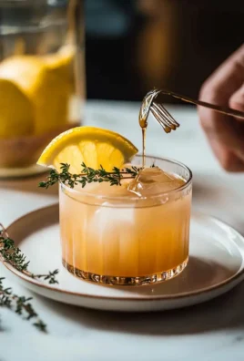 Bourbon Limoncello Cocktail in a Glass Garnished with Lemon