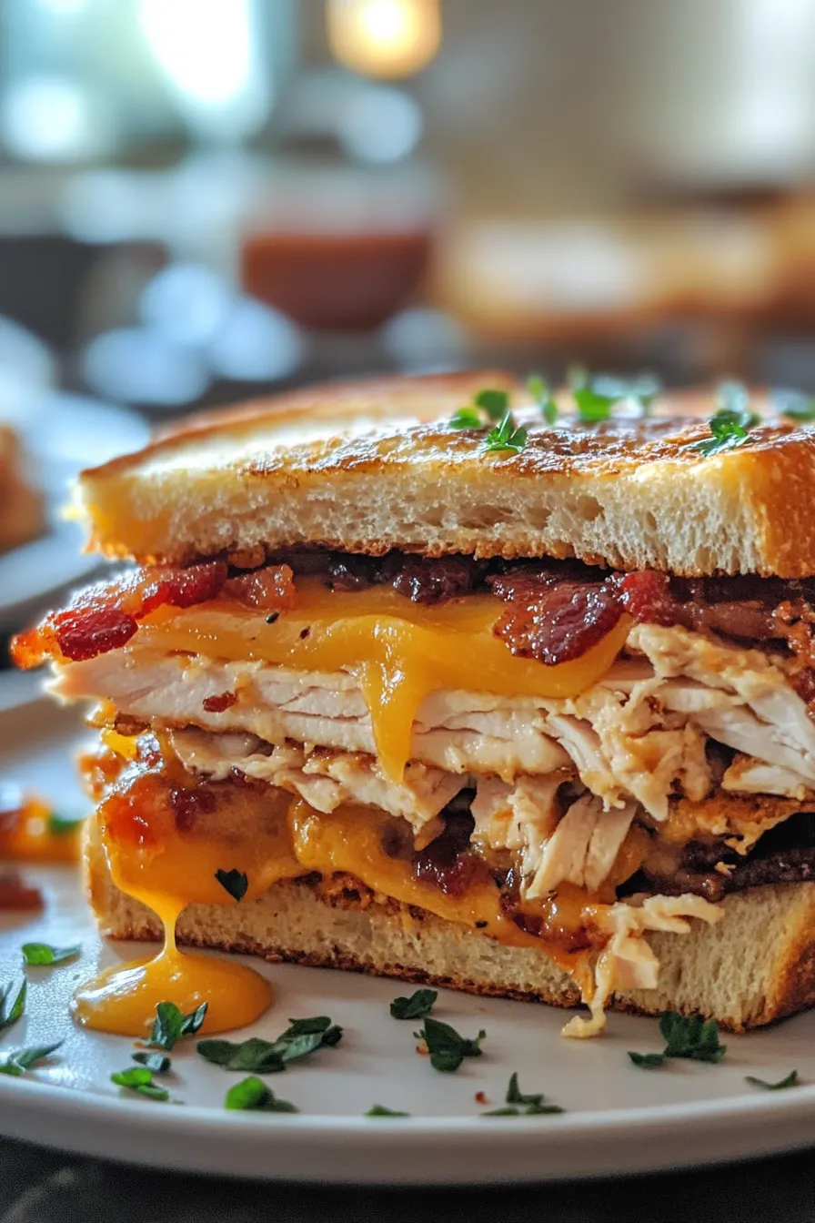 Cheddar and Bacon Turkey Melt on Sourdough