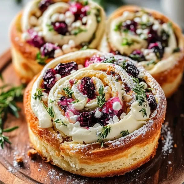 Cranberry Cream Cheese Pinwheels with Feta & Herbs Platter