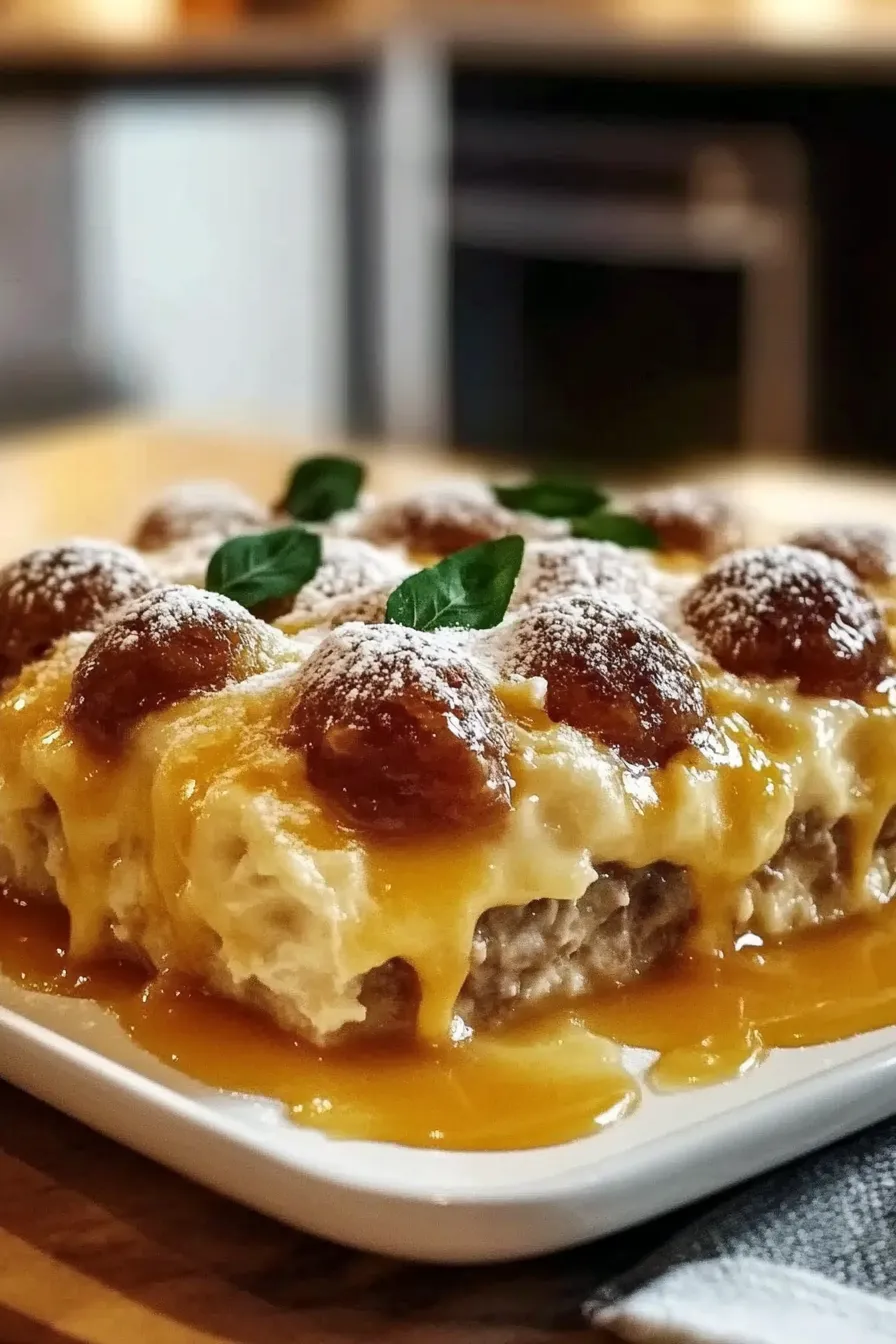 Meatball and Mashed Potato Bake