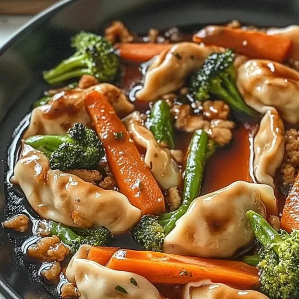 Potsticker Stir Fry in a Skillet