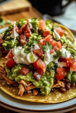 CHICKEN GUACAMOLE AND BEAN TOSTADAS