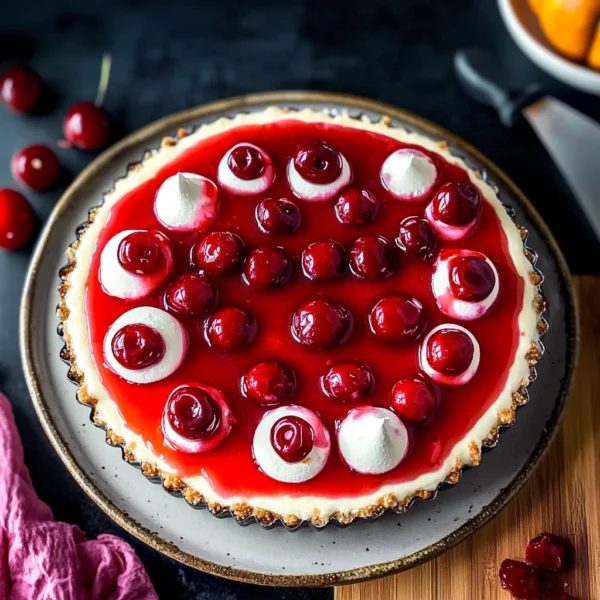 Halloween No-Bake Cherry Cheesecake