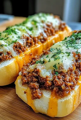Cheesy Sloppy Joe Garlic Bread