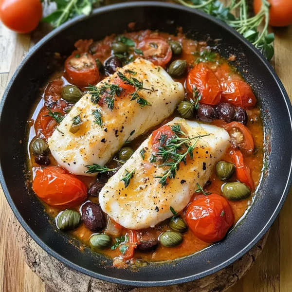 Cod Provençal with Tomatoes, Capers and Olives