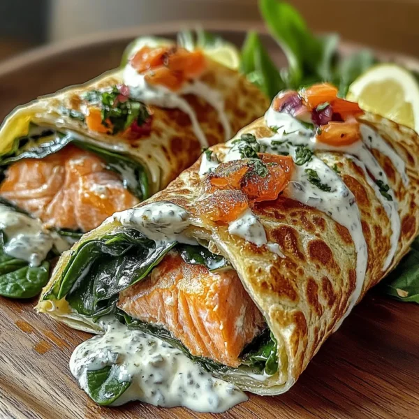 Creamy Salmon & Spinach Wraps