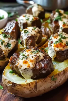 Loaded Baked Potato with Garlic Butter Steak Bites