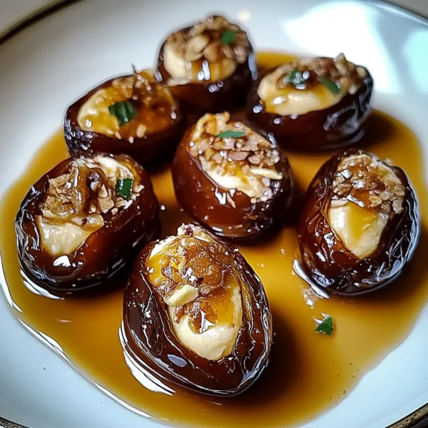 MASCARPONE STUFFED DATES WITH MAPLE DRIZZLE