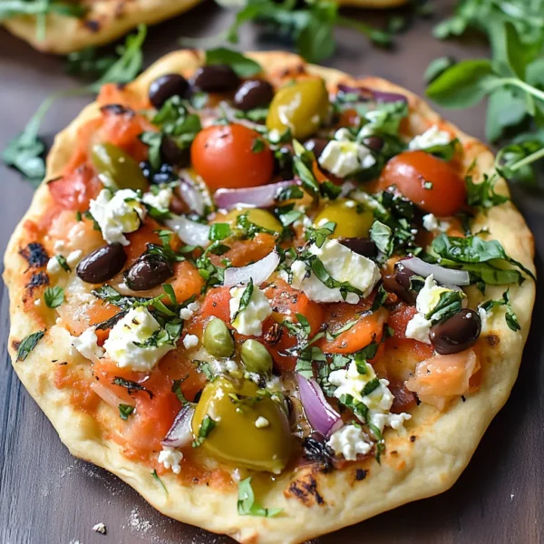 Mediterranean Naan Bread Pizza