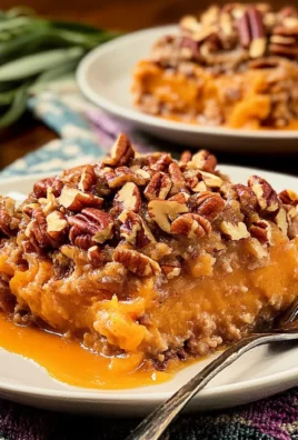 Sweet Potato Casserole with Pecan Topping