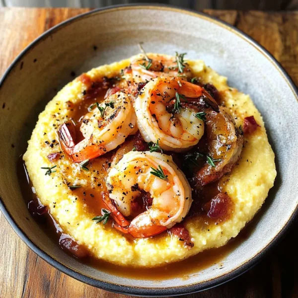 Tomato Shrimp with Parmesan Polenta