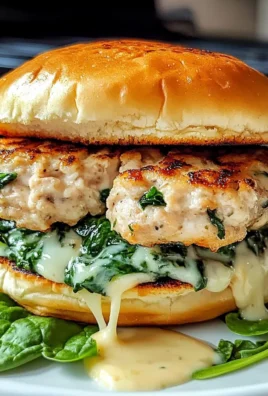 White Cheddar and Spinach Chicken Burgers