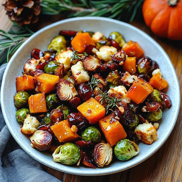 Roasted Fall Vegetables (Maple-Cinnamon Butternut Squash and Brussels Sprouts)