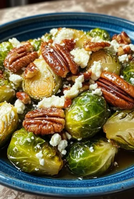Cider-Roasted Brussels Sprouts with Candied Pecans and Feta