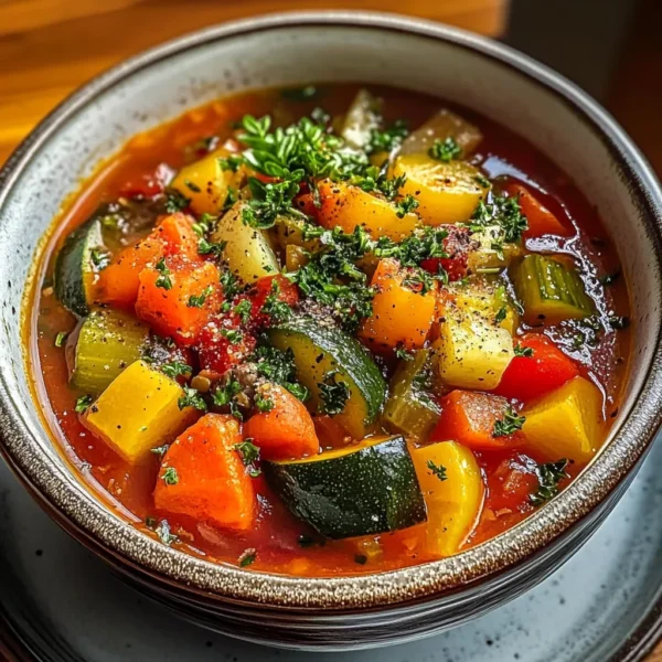 HEARTY MEDITERRANEAN VEGETABLE SOUP WITH HERBS