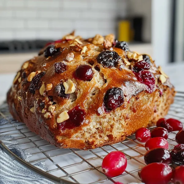 No Knead Cranberry Walnut Bread