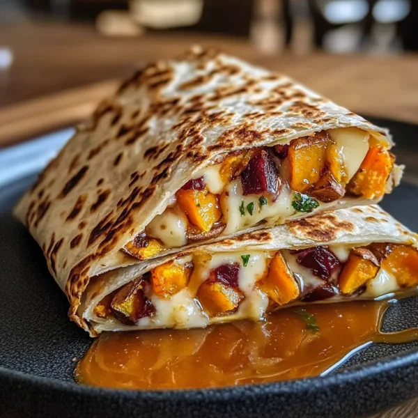 Sweet Potato and Brie Crunch Wrap with Hot Honey Recipe