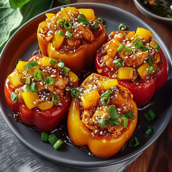 Sweet & Sour Chicken-Stuffed Bell Peppers : Colorful, Flavor-Packed & Family-Approved