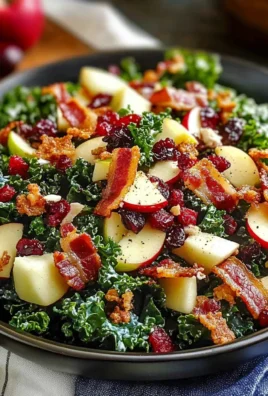 Apple Cranberry Bacon Kale Salad Delight
