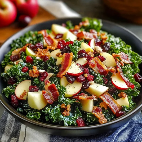 Apple Cranberry Bacon Kale Salad Delight