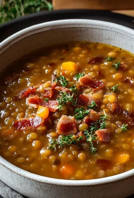 French Lentil Bacon Soup