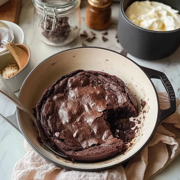 Skillet Brownie with Homemade Jarred Brownie Mix Recipe!