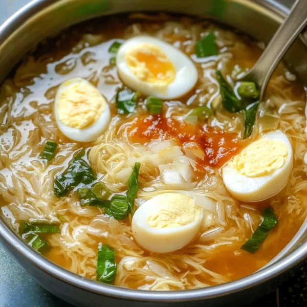 Sotanghon and Egg Noodle Soup