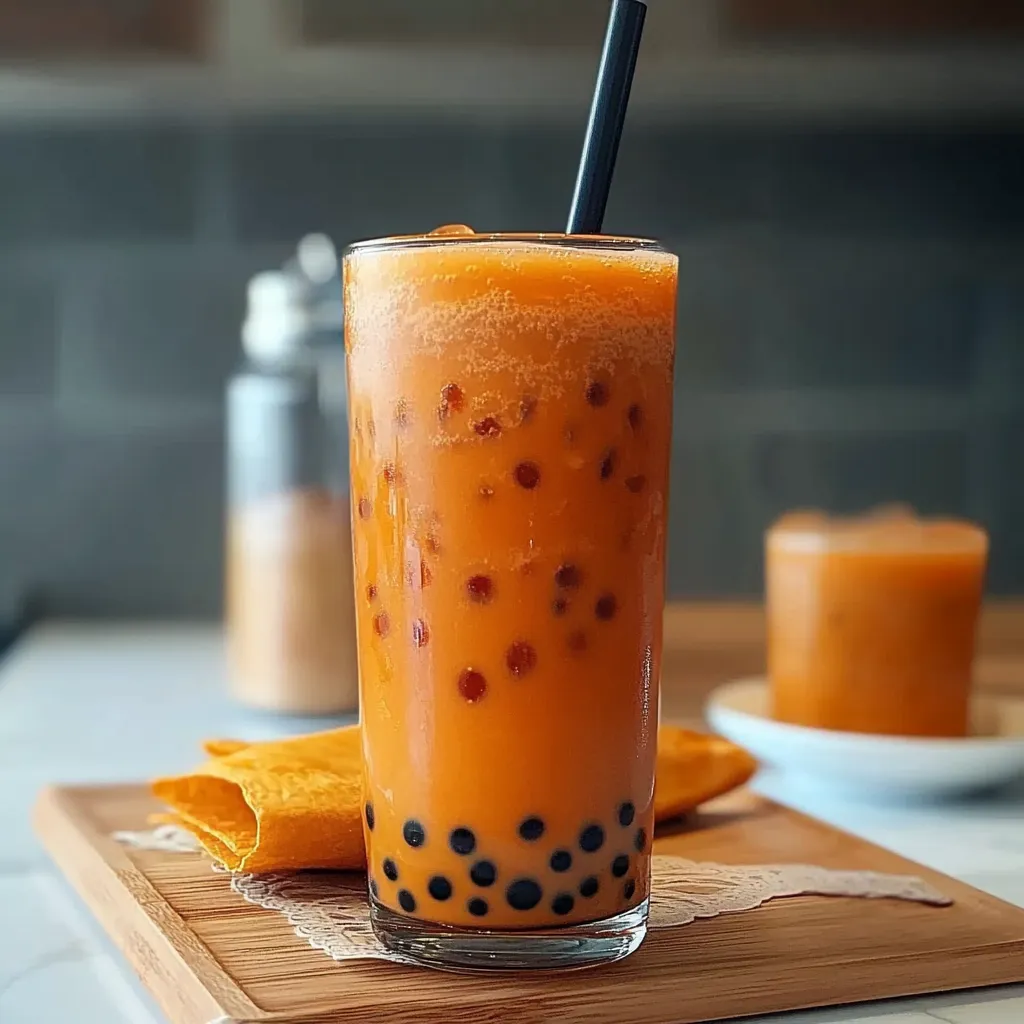 Authentic Thai Iced Tea with Boba