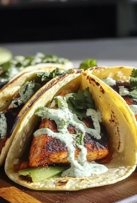 Blackened Salmon Tacos Recipe Easy Homemade with Cilantro Lime Crema