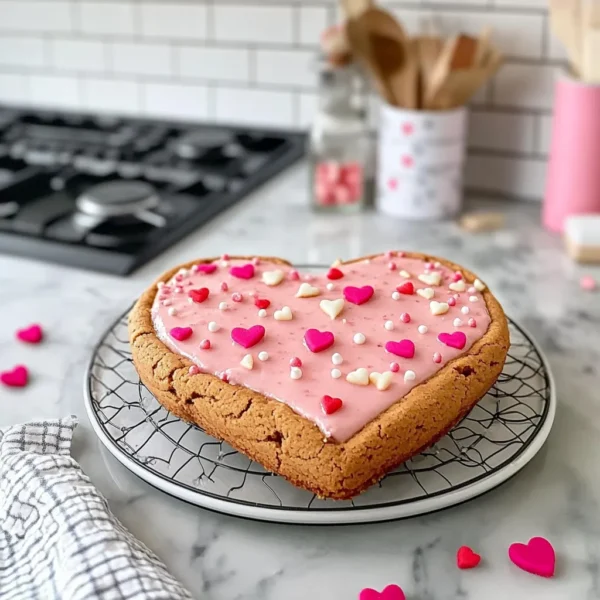 Decadent Heart Shaped Cookie Cake