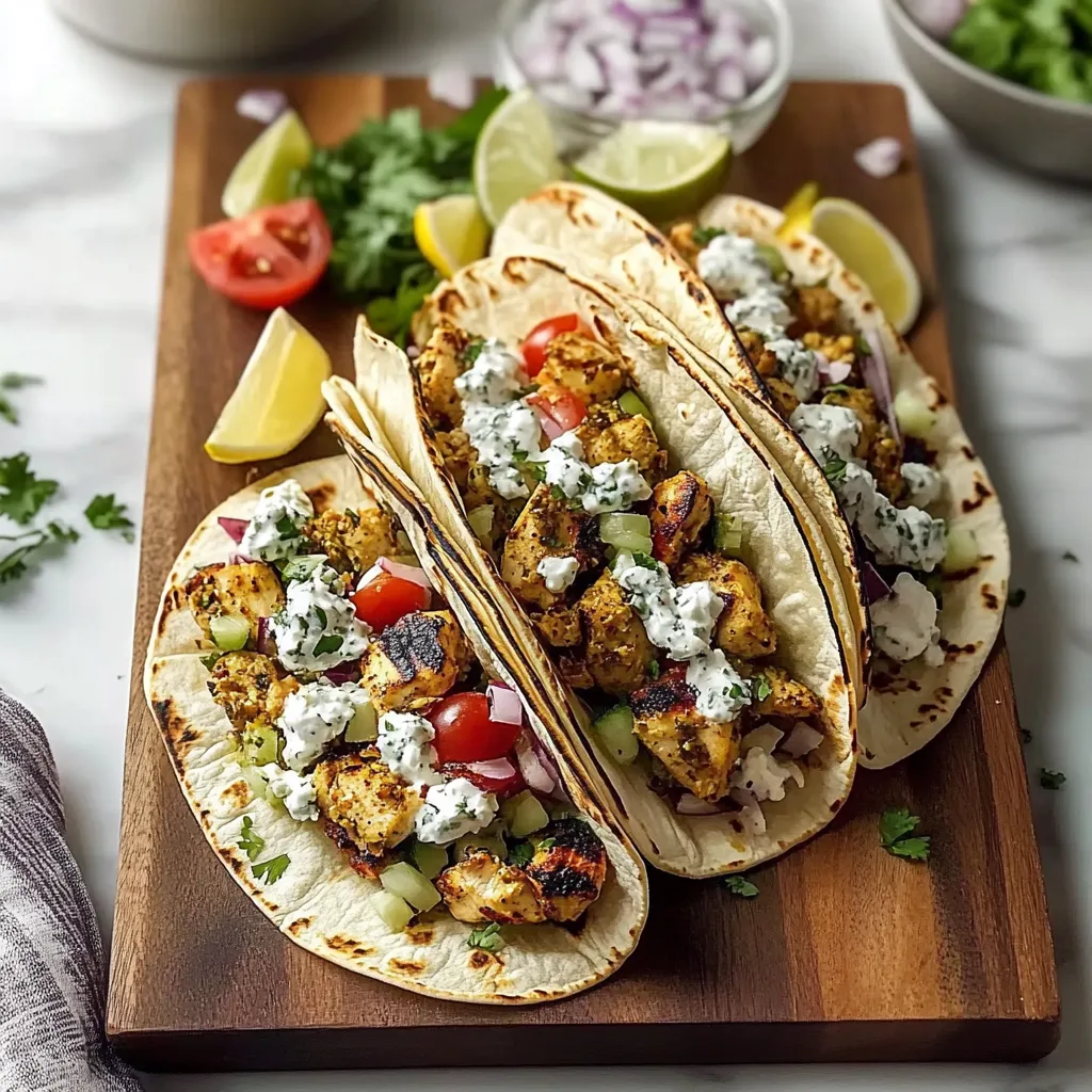 Grilled Mediterranean Chicken Tacos