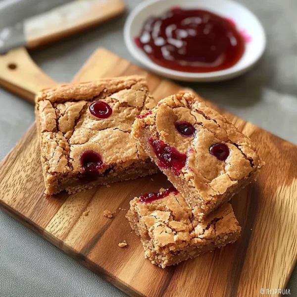 Peanut Butter and Jelly Blondies