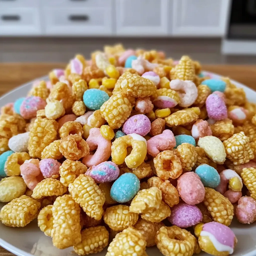 Easter Puff Corn Crunch Snack Mix