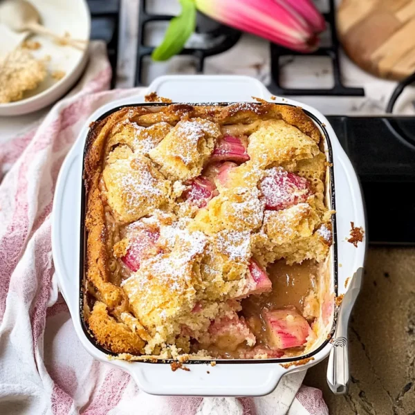 Easy From Scratch Rhubarb Dump Cake