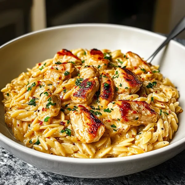 One Pot Cajun Chicken Alfredo Orzo - Flavor in Every Bite!