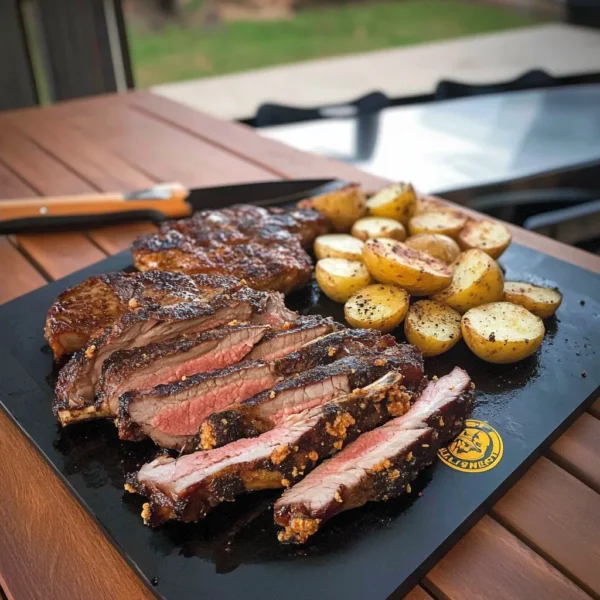 CHIPOTLE ESPRESSO CRUSTED RIBEYES WITH POTATOES