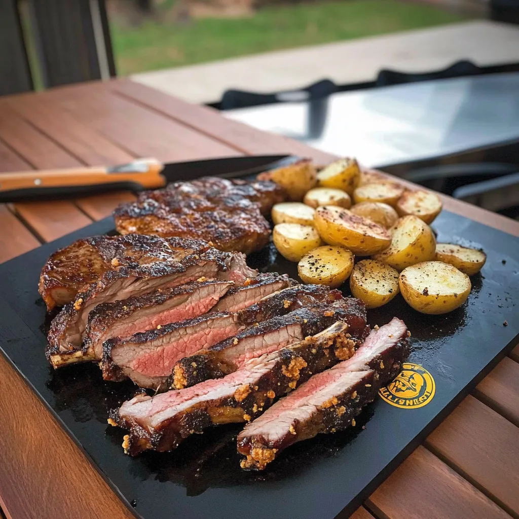 CHIPOTLE ESPRESSO CRUSTED RIBEYES WITH POTATOES