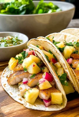 GRILLED FISH TACOS WITH PINEAPPLE RHUBARB SALSA