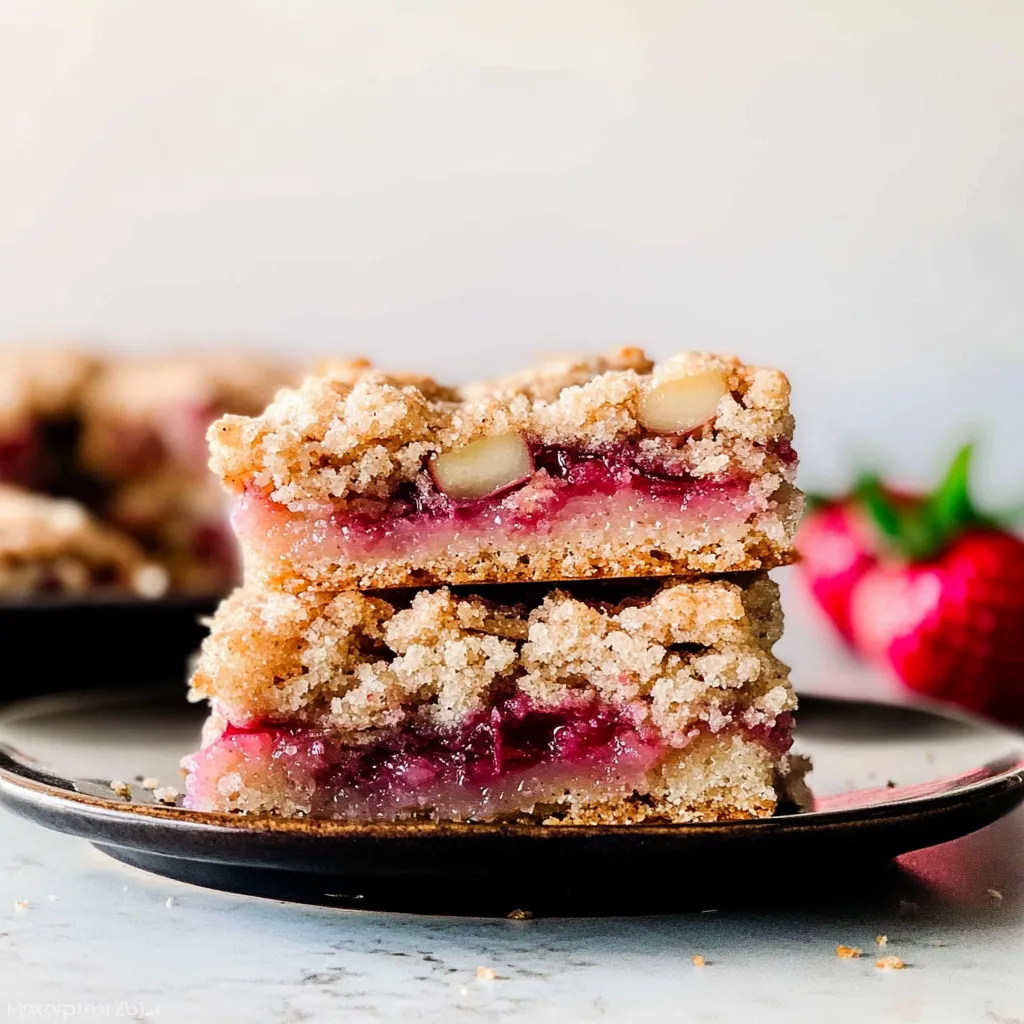 Strawberry Rhubarb Crumb Bars
