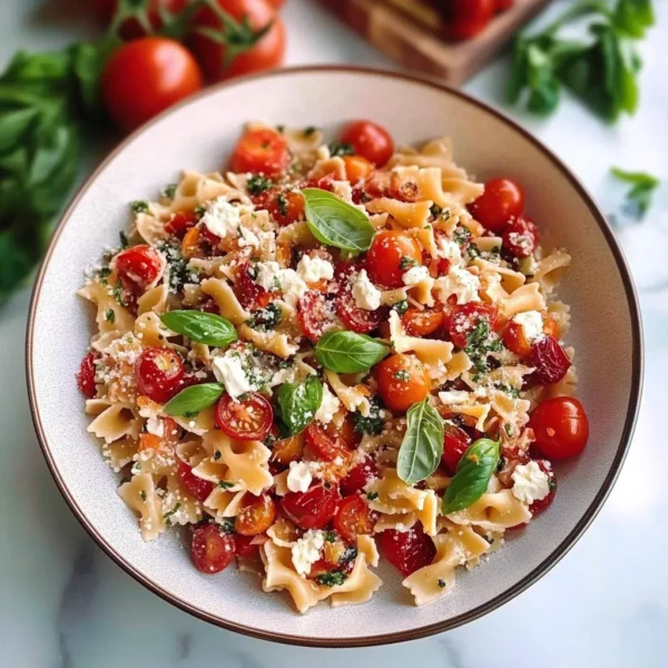 Cherry Tomato Bruschetta Pasta Salad
