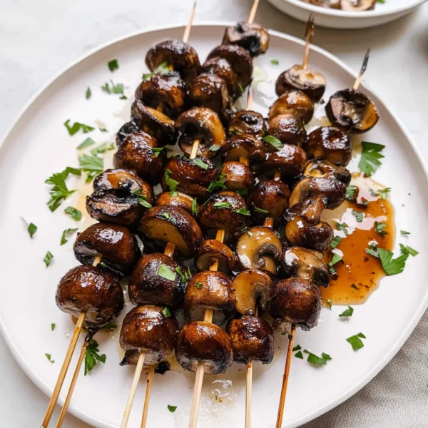 Grilled Honey Soy Mushroom Skewers