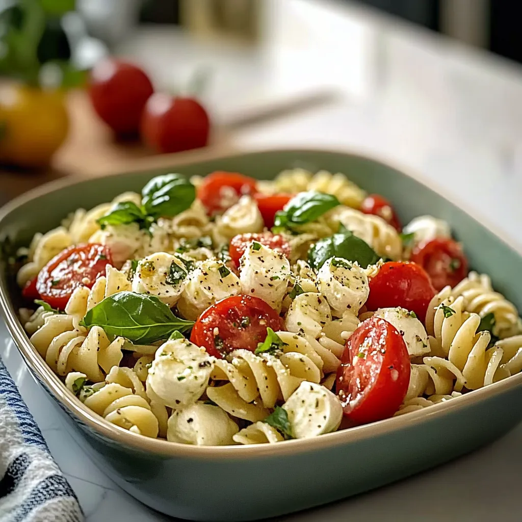 Delicious High Protein Caprese Pasta Salad