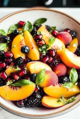Honey Lime Basil Peach Fruit Salad