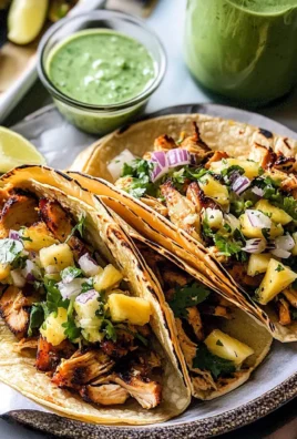 Hawaiian Chicken Tacos with Jalapeño Pineapple Salsa.